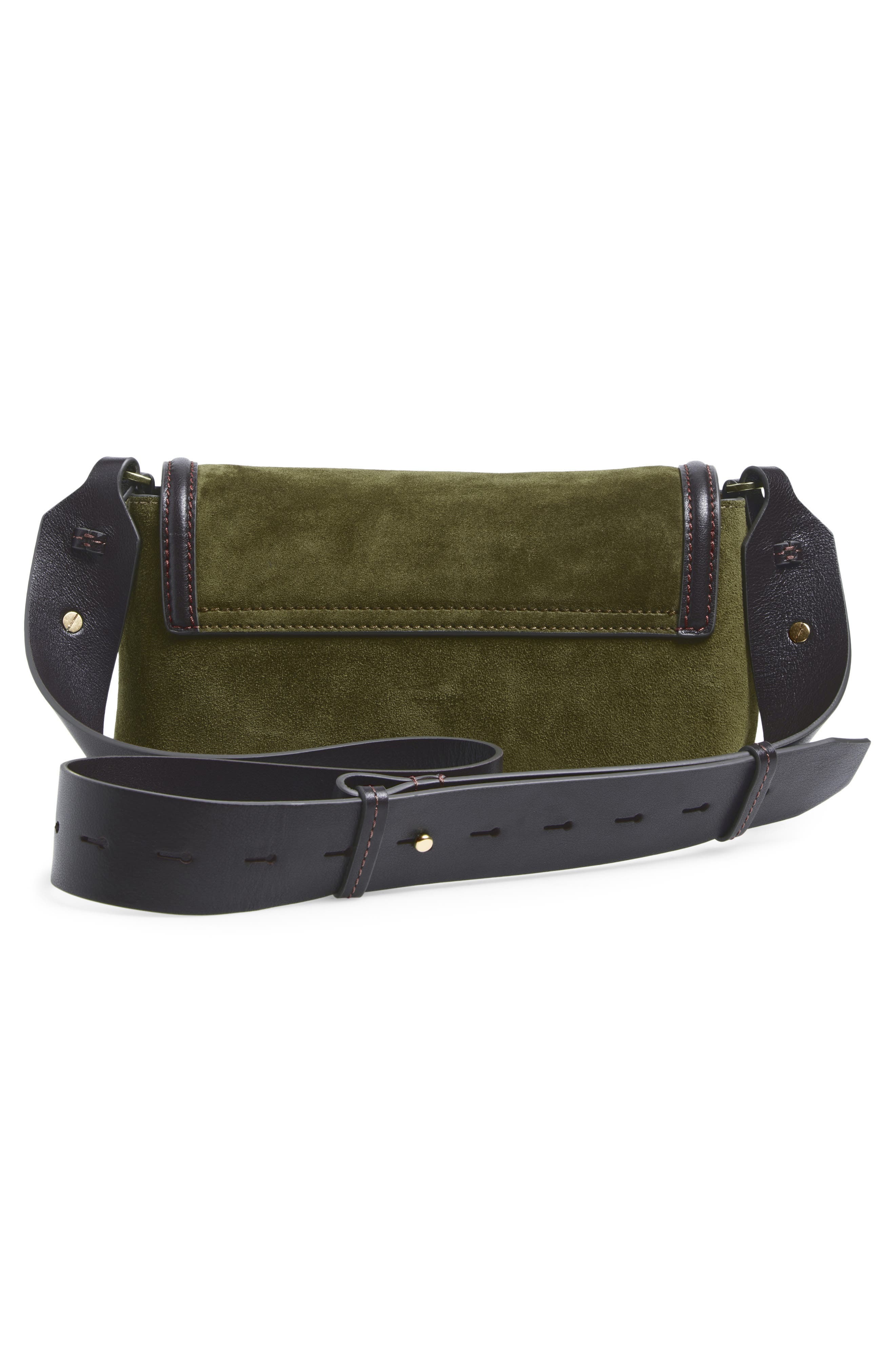 Anya Hindmarch Mortimer Suede Crossbody Bag, Alternate, color, Bonsai / Grape