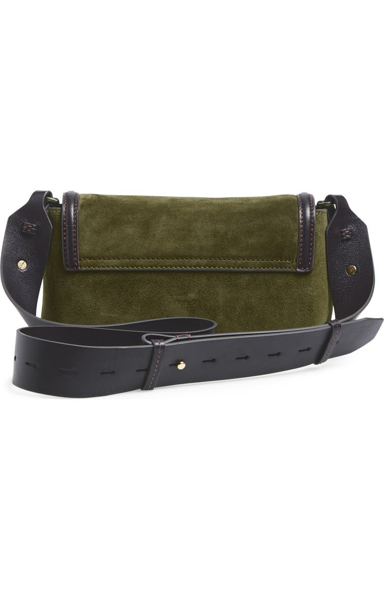Anya Hindmarch Mortimer Suede Crossbody Bag, Alternate, color, Bonsai / Grape