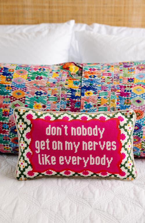 Furbish Get On My Nerves Needlepoint Pillow In Multi