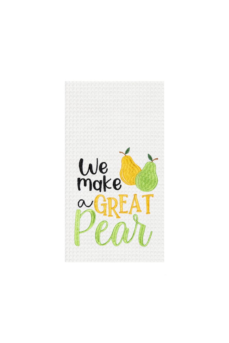 Make A Great Pear Kitchen Towel, Main, color, White