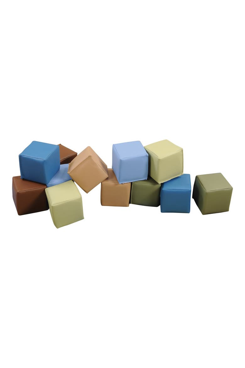 Woodland Patchwork Natural Colored Toddler Blocks - 12 Pieces, Main, color, Multicolored