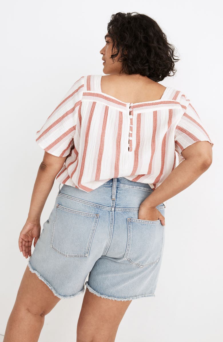 Madewell Relaxed Mid-Length Denim Shorts: Ripped Edition, Alternate, color,