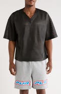 PURPLE BRAND Leather Mesh T-Shirt