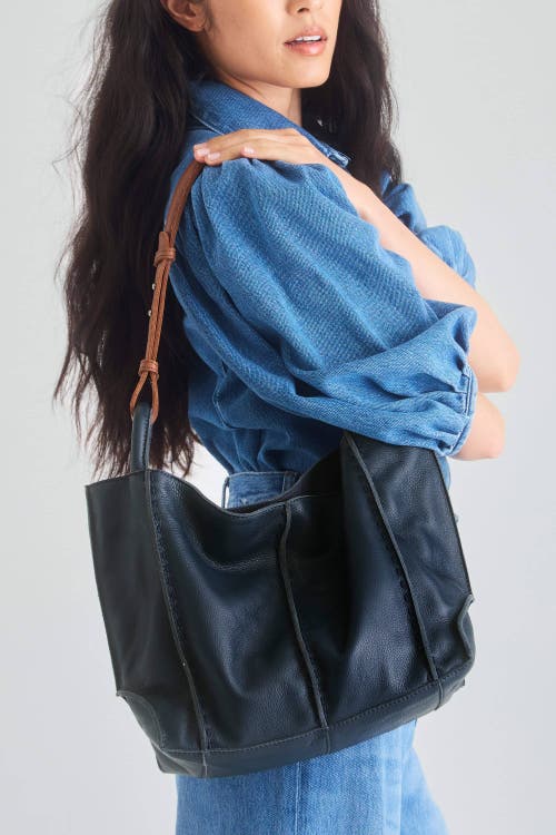 The Sak Los Feliz Medium Tote Leather Bag In Purple
