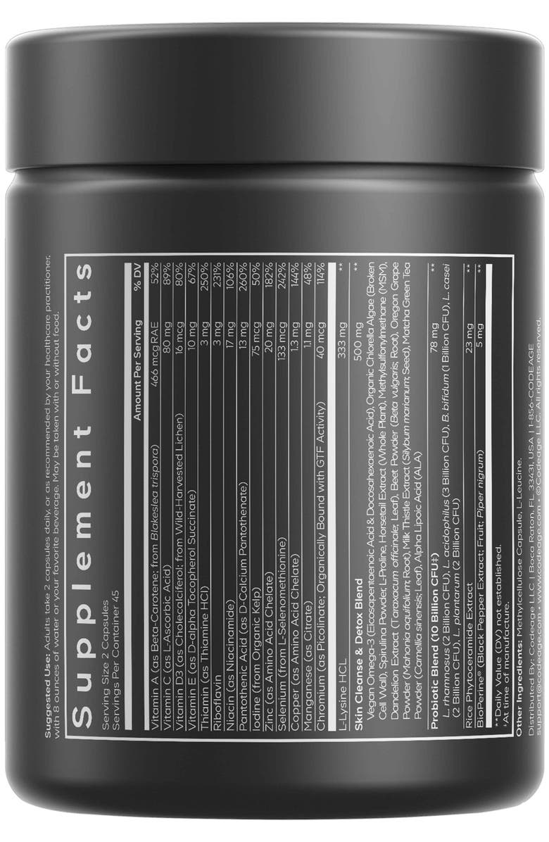 Codeage Clearface Pantothenic Acid & Niacin Vitamins Supplement, Alternate, color, Black