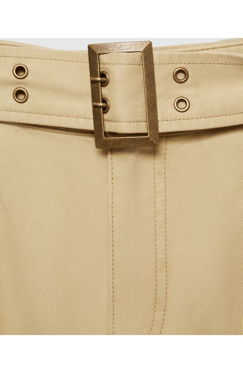 MANGO Scorpio Belted Pleated Wide Leg Pants, Alternate, color, 