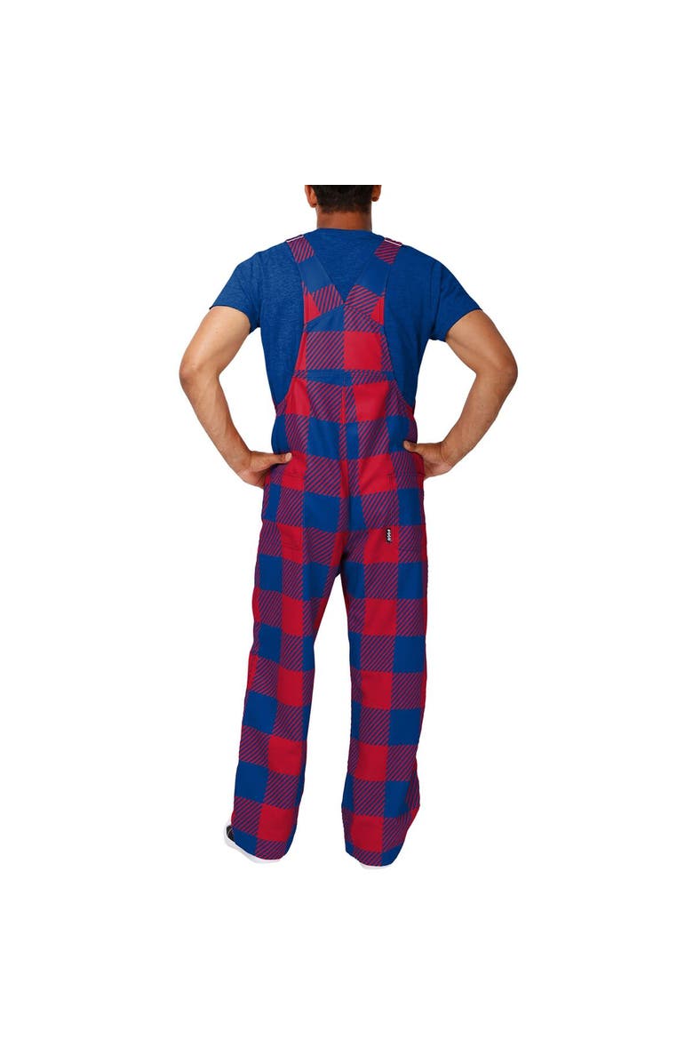 FOCO Men's FOCO Royal New York Giants Big Logo Plaid Overalls, Alternate, color, Royal