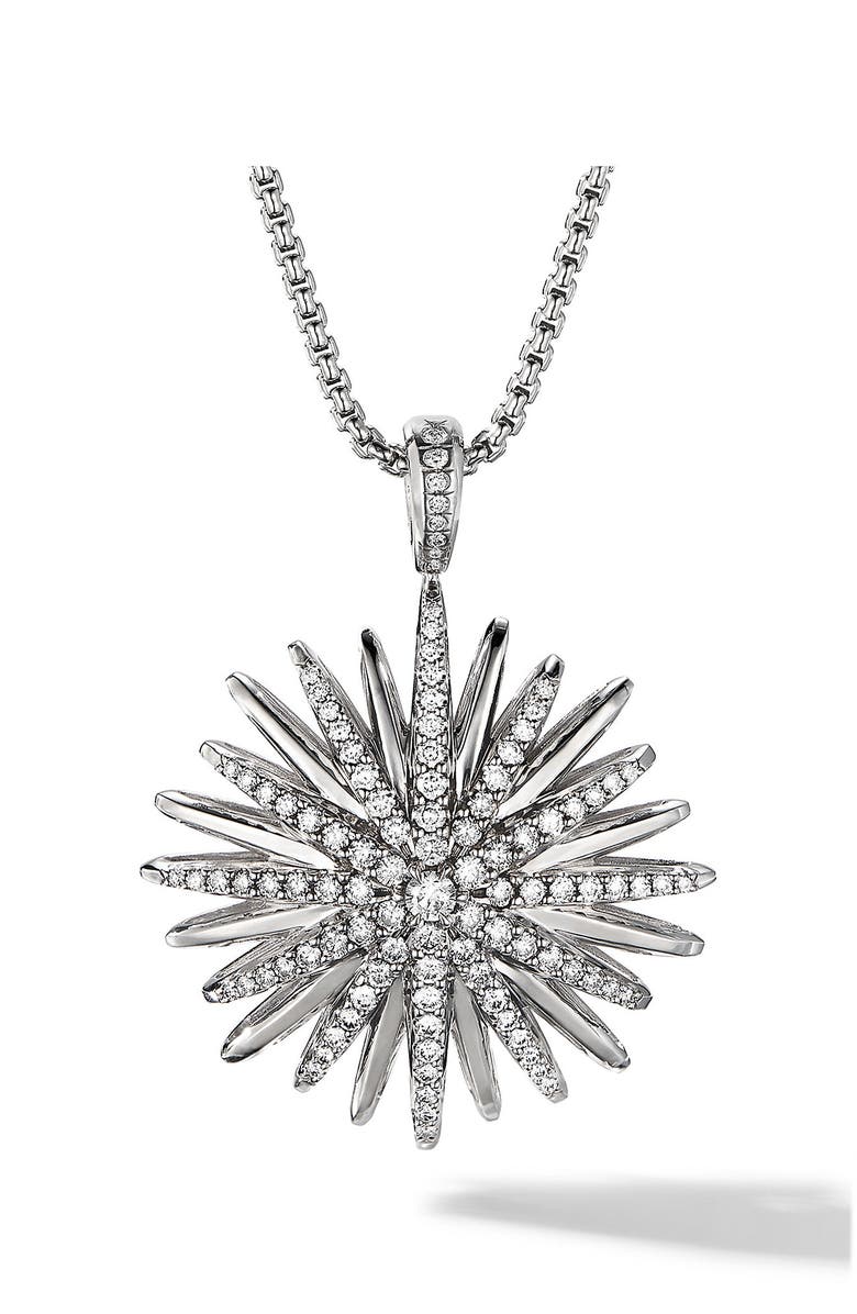David Yurman Starburst Diamond Pendant Necklace, Main, color, 