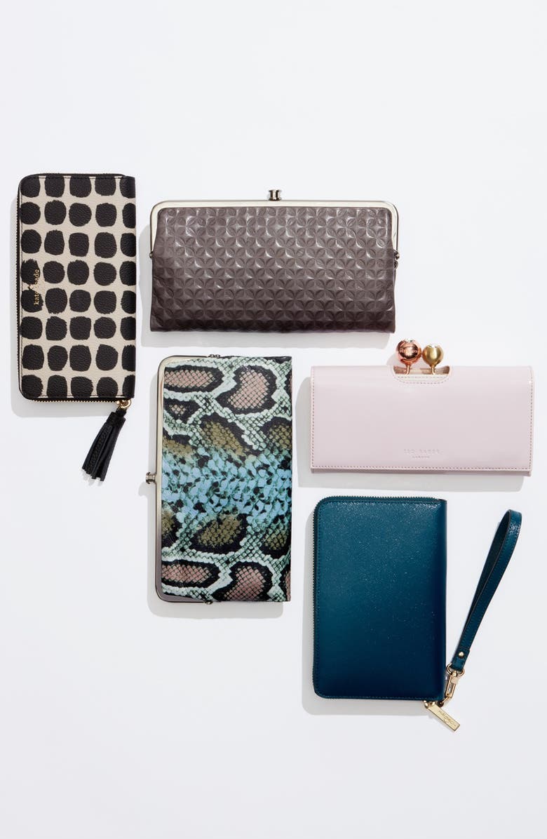 HOBO 'Lauren' Snake Print Leather Double Frame Clutch, Alternate, color,