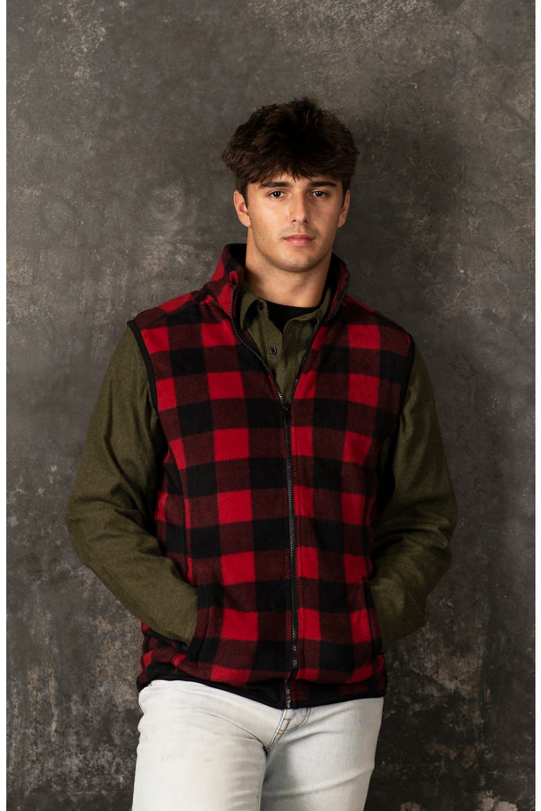 Polar Fleece Vest, Alternate, color, RED/ BLACK
