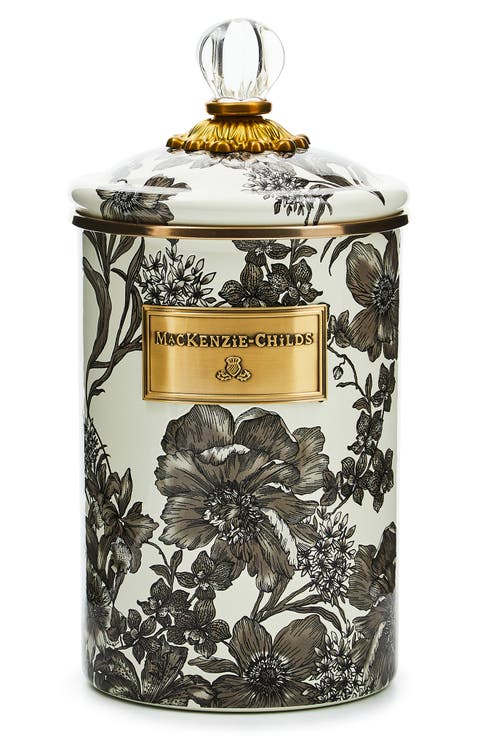 Enameled English Garden Large Canister