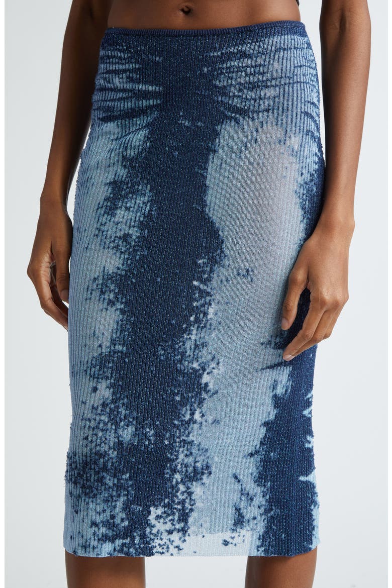 M-Begonia Rib Sweater Skirt, Alternate, color, BLUE LUREX