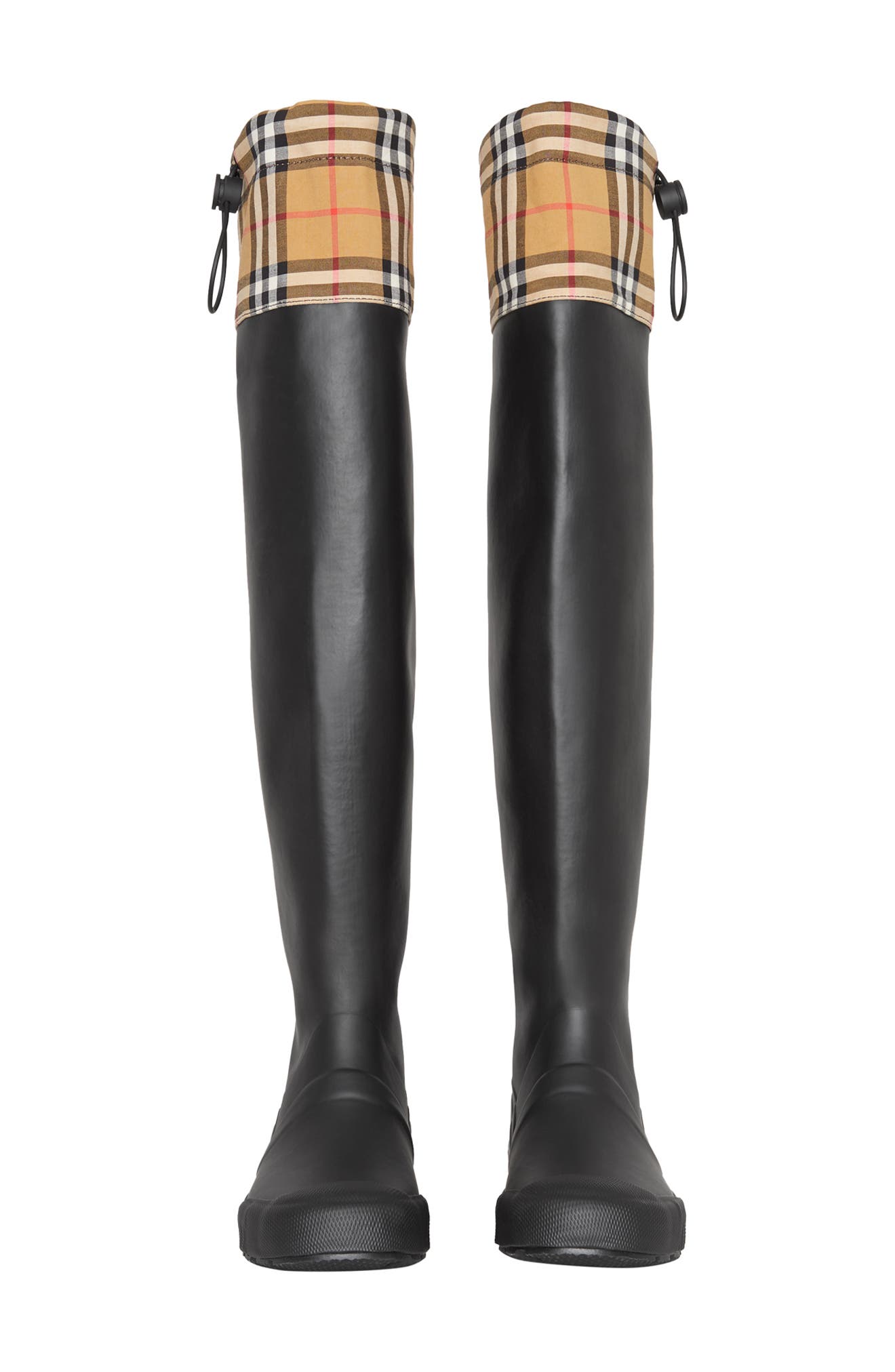 Burberry Freddie Tall Waterproof Rain Boot, Alternate, color, 