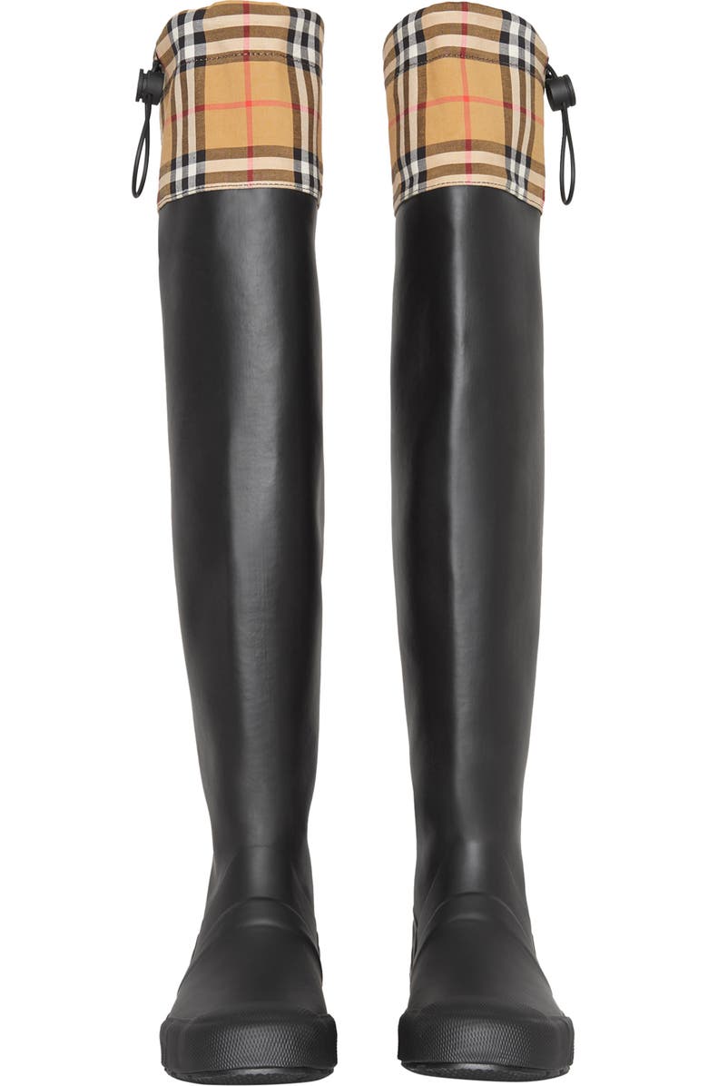 Burberry Freddie Tall Waterproof Rain Boot, Alternate, color,
