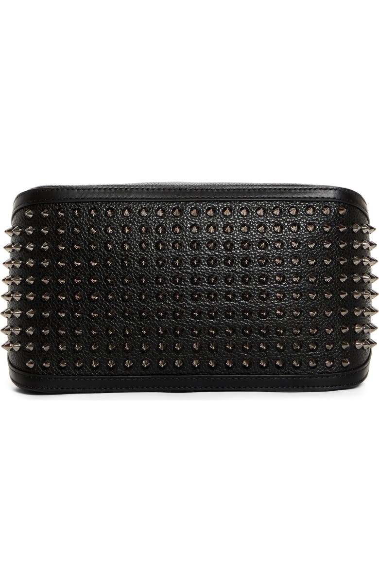 Christian Louboutin Funky Empire Spike Dopp Leather Top Handle Pouch, Alternate, color, Black/ Gun Metal