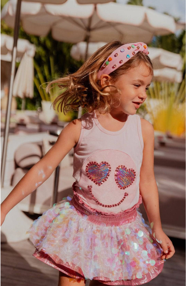 Lola + The Boys Paillette Metallic Skort, Alternate, color, Pink