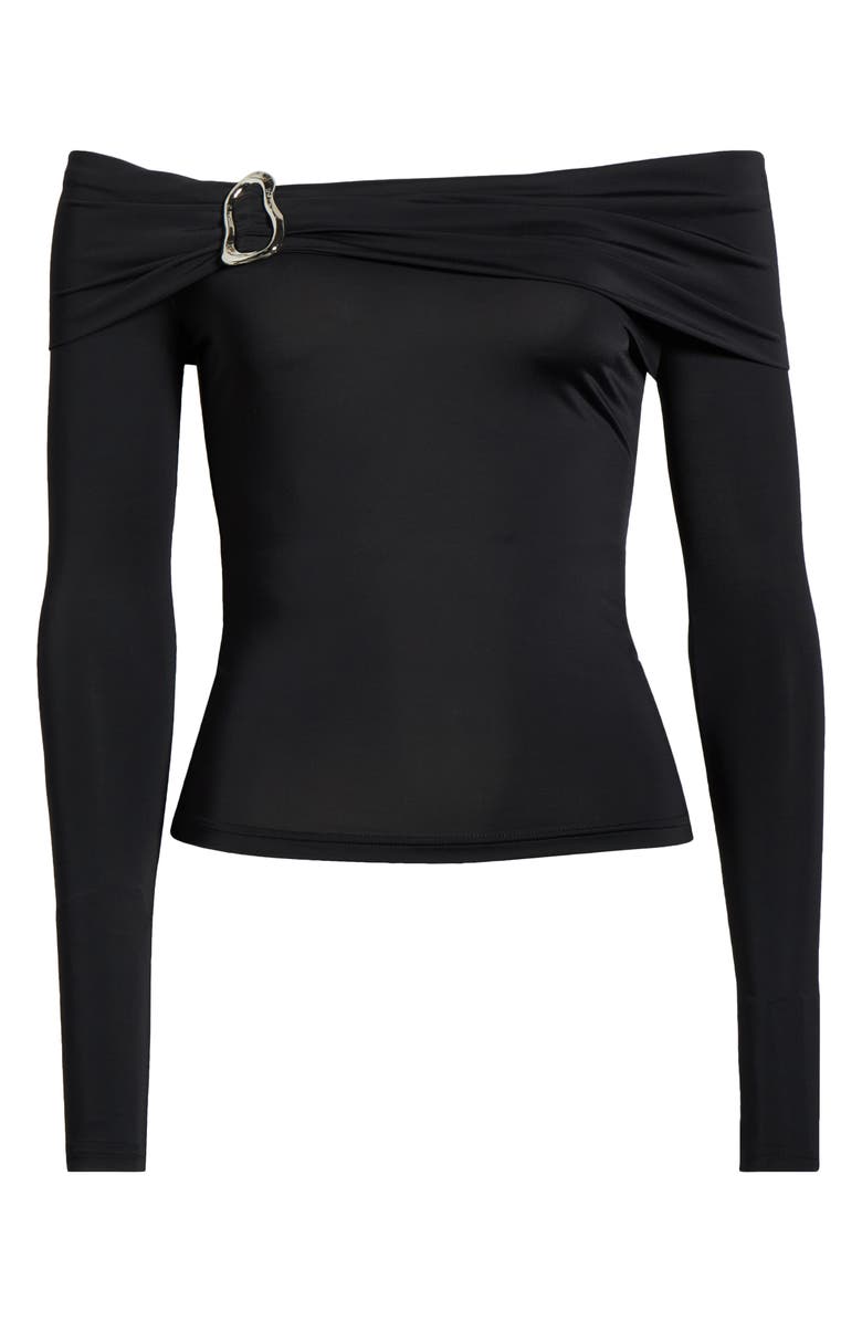 PacSun Lannie Hardware Off the Shoulder Top, Main, color, Black