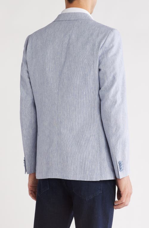 Original Penguin Blue/white Crosshatch Linen & Cotton Sport Coat In Blue