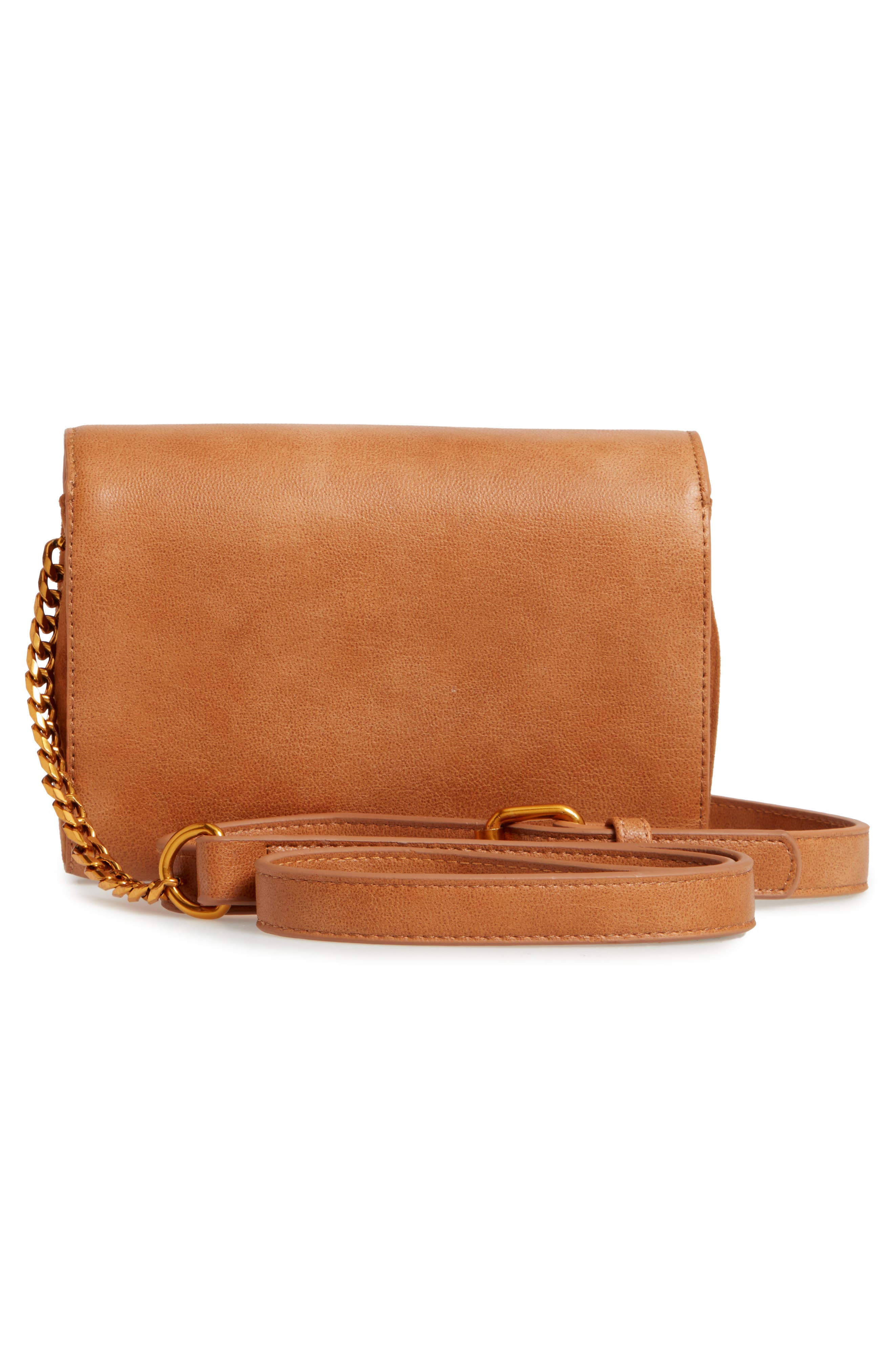 Sondra Roberts Bee Lock Faux Leather Crossbody Bag, Alternate, color, 