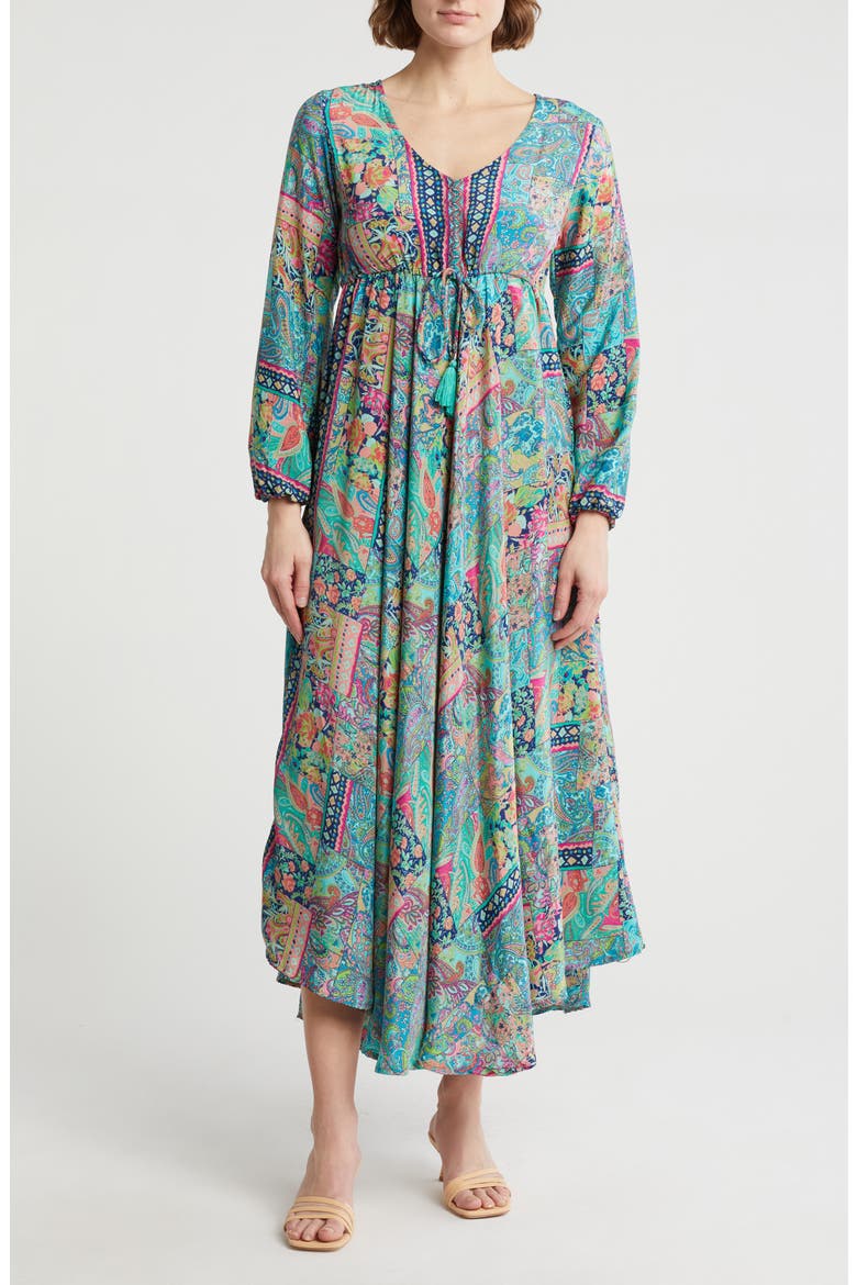 Abstract Cover-Up Beach Dress, Main, color, BRIGHT PINK/BLUE