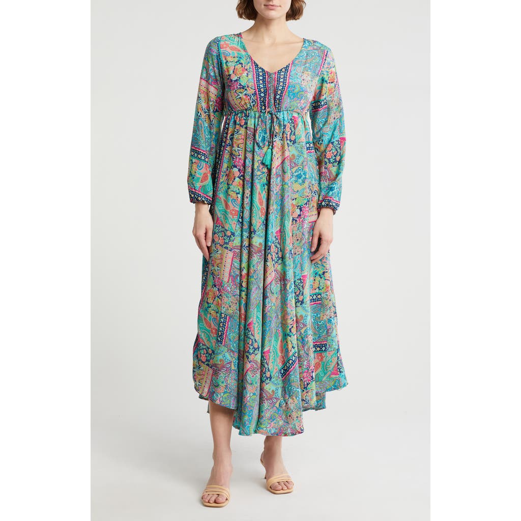 La Fiorentina Abstract Cover-up Beach Dress In Bright Pink/blue
