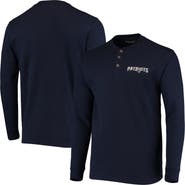 DUNBROOKE Men's Dunbrooke Navy New England Patriots Logo Maverick Thermal Henley Long Sleeve T-Shirt
