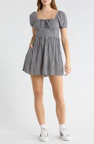 Abound Puff Sleeve Tie Front Minidress