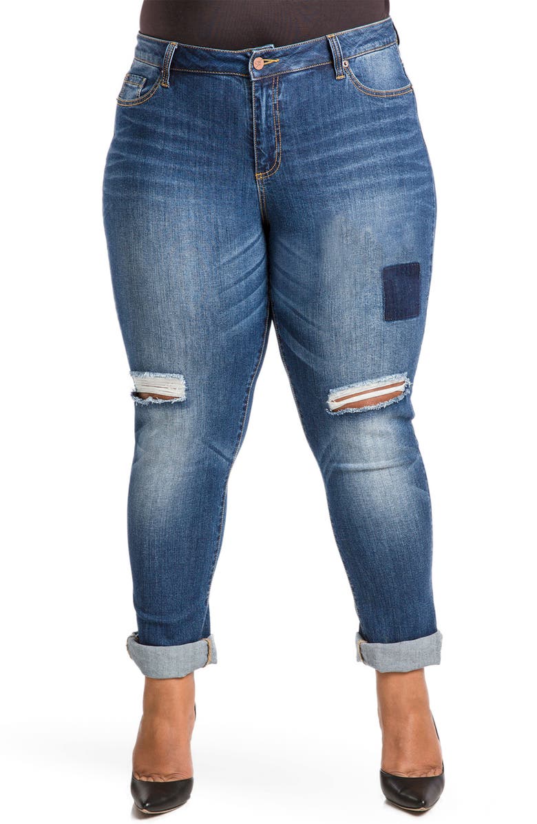 Poetic Justice Shaw Curvy Fit Boyfriend Jeans, Main, color, 