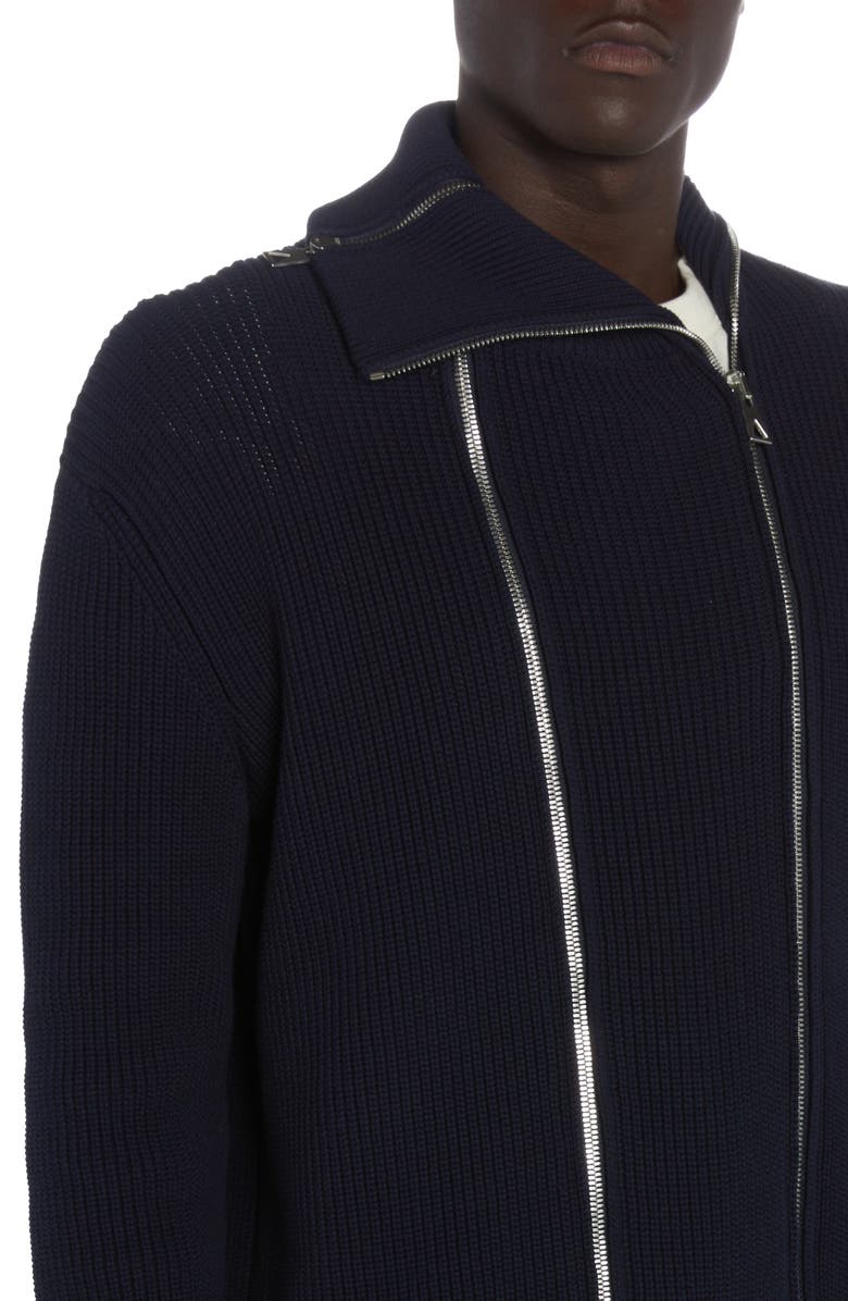 Bottega Veneta Double Zip Rib Cardigan, Alternate, color, 