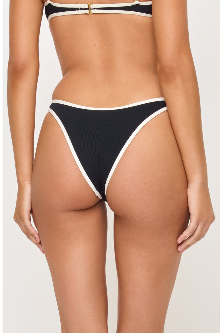Elle Bitsy Bikini Bottoms, Alternate, color, BLACK / CREAM