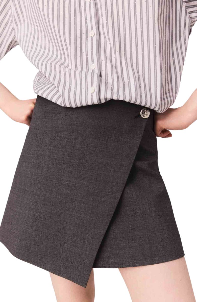 maje Rhinestone 2-in-1 cotton dress, Alternate, color, Ecru Stripes