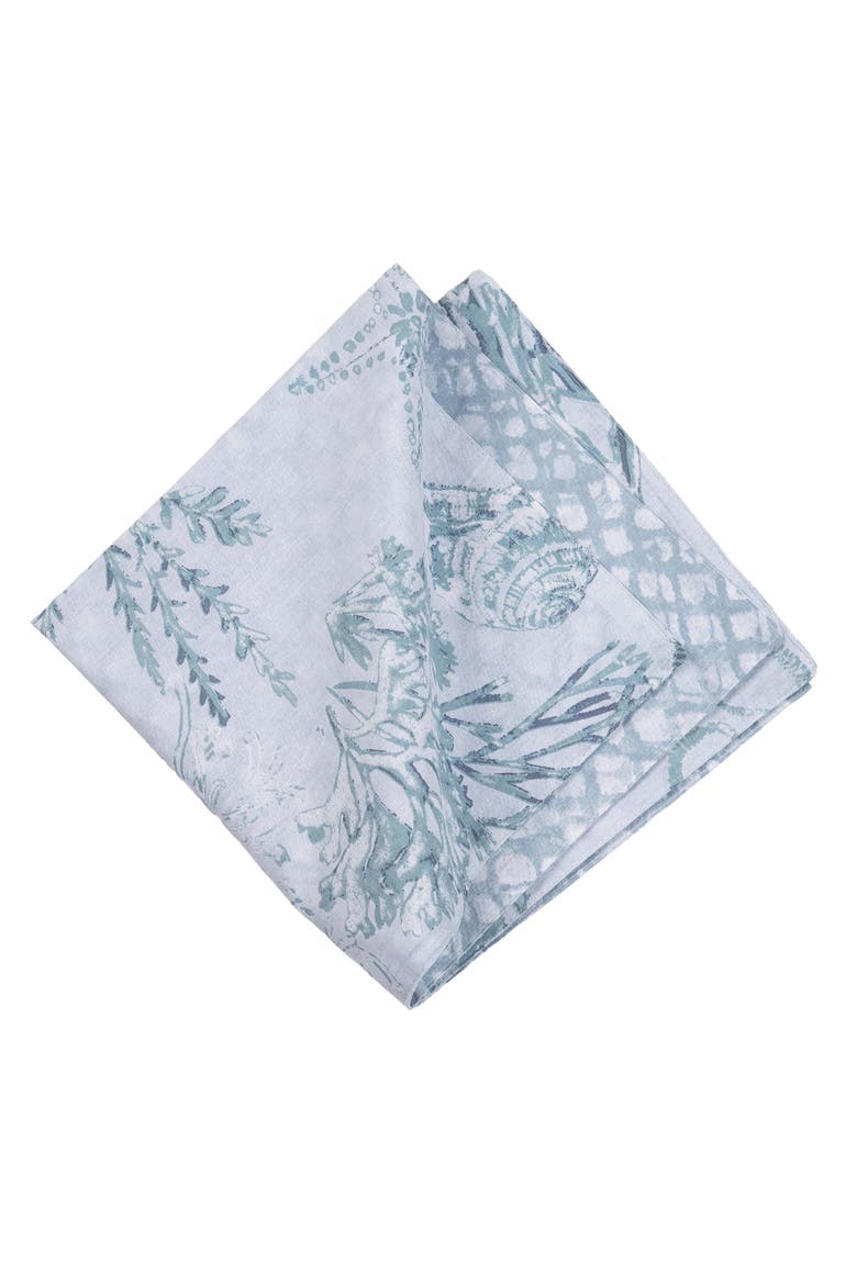Cerulean Breeze Coastal Marine  Set of 6 Cloth Napkins, Alternate, color, Blue