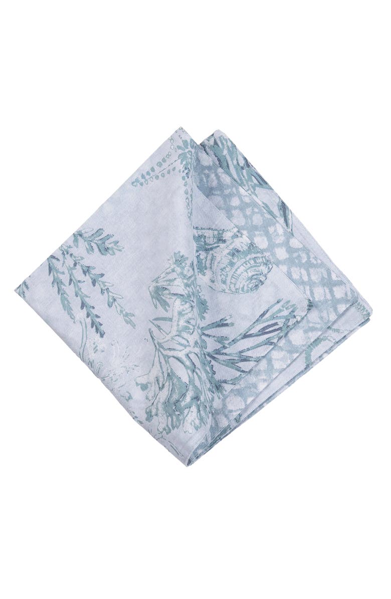 C&F Home Cerulean Breeze Coastal Marine  Set of 6 Cloth Napkins, Alternate, color, Blue