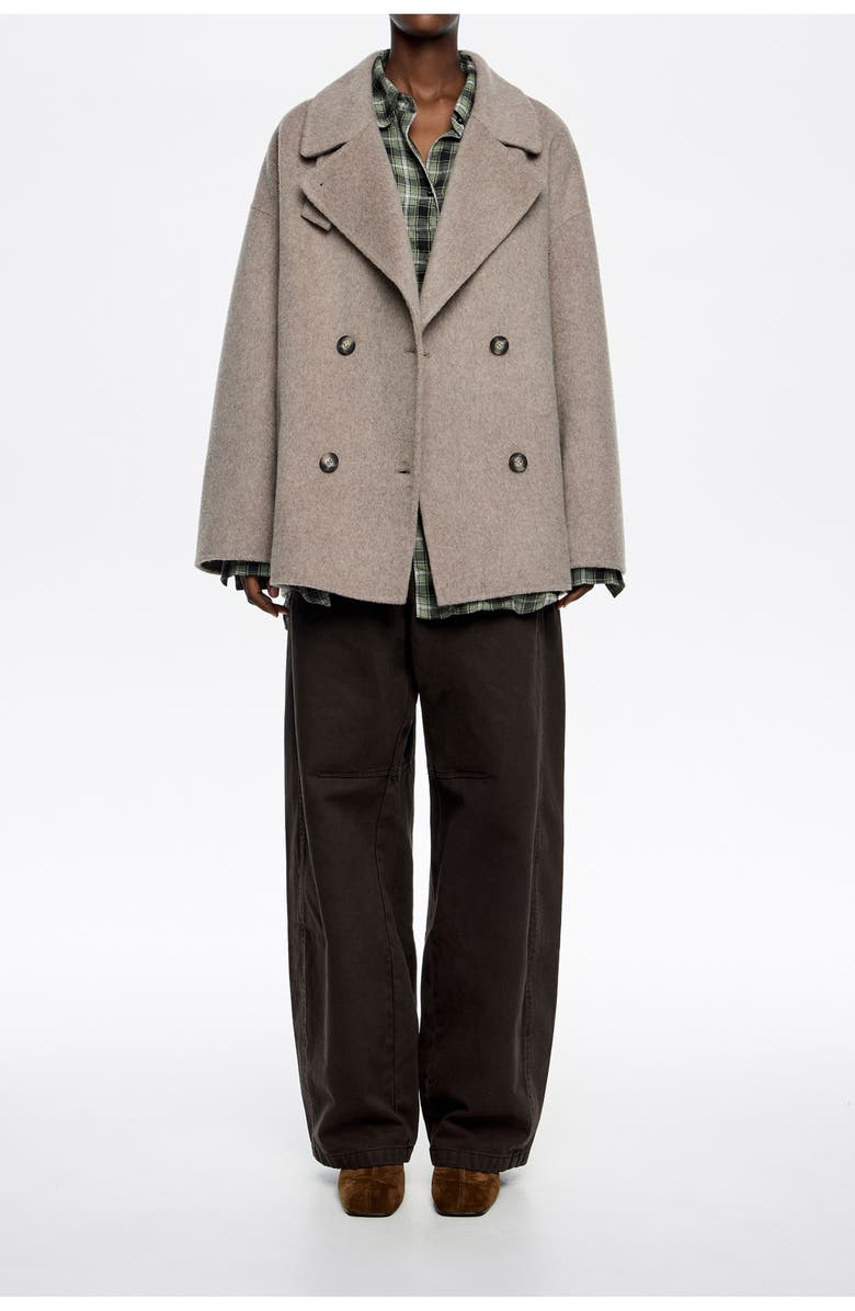 Bimba y Lola Short Double-Face Jacket, Main, color, Taupe