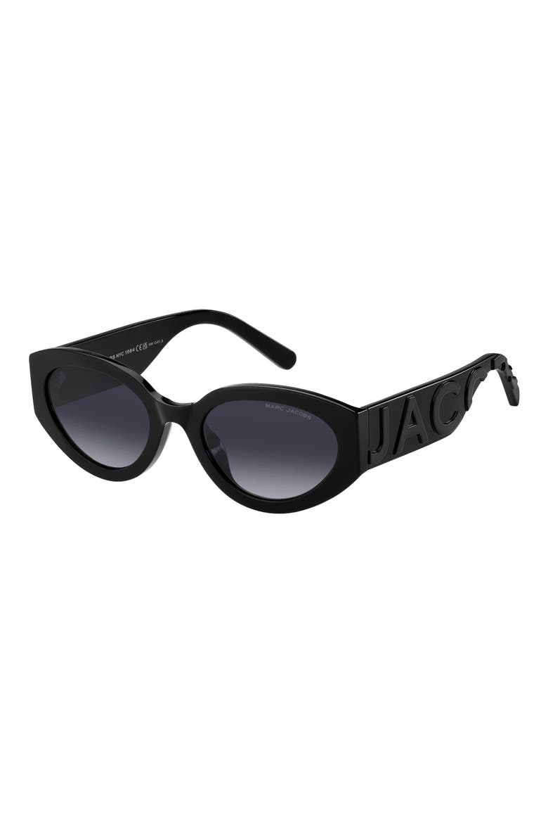 54mm Round Sunglasses, Alternate, color, BLACK GREY/ GREY SHADED