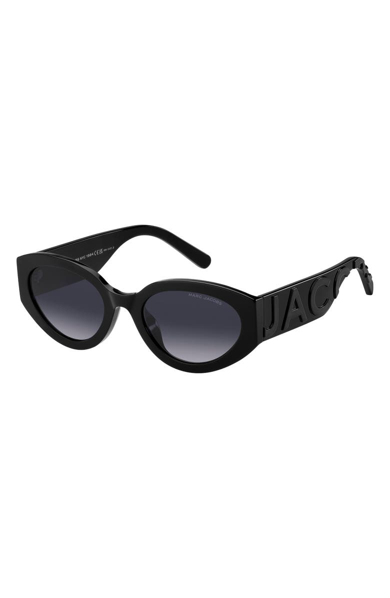Marc Jacobs 54mm Round Sunglasses, Alternate, color, Black Grey/ Grey Shaded