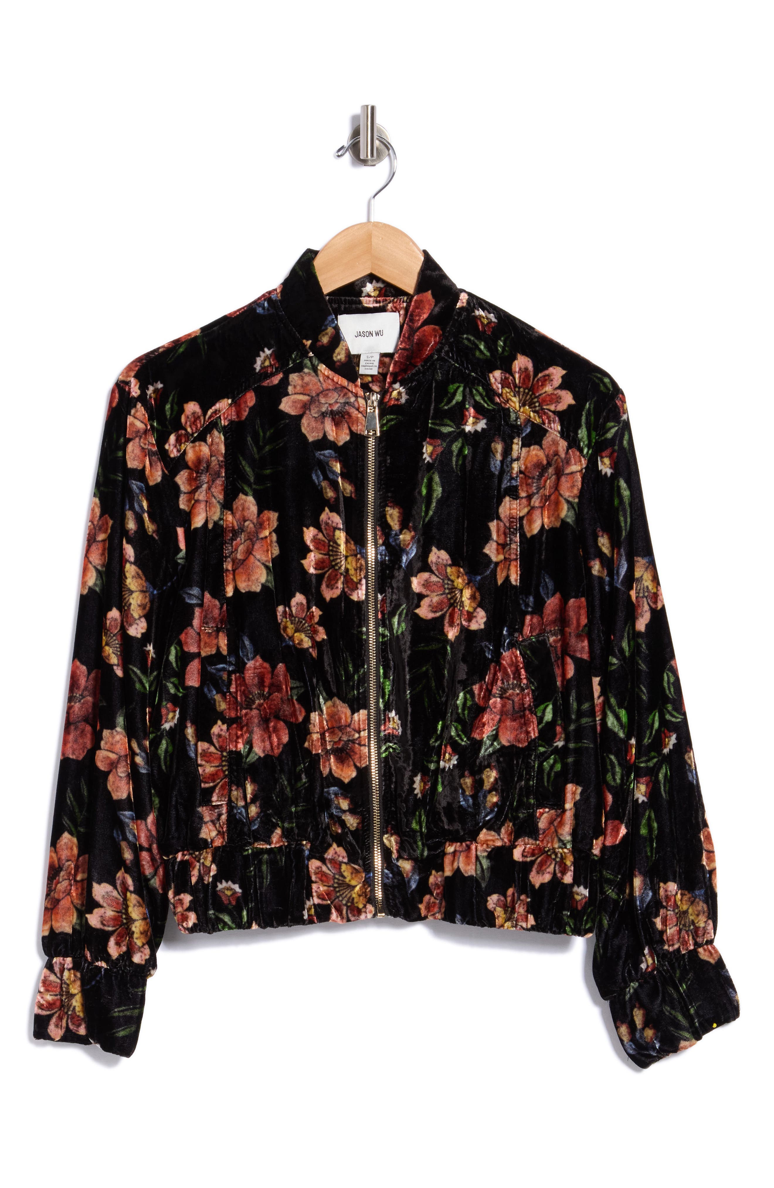 Floral Velvet Bomber Jacket