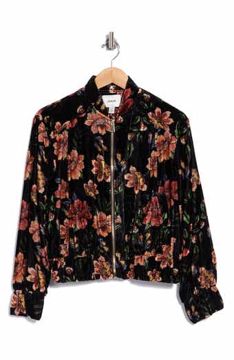 Floral Velvet Bomber Jacket