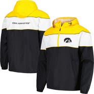 G-III SPORTS BY CARL BANKS Men's G-III Sports by Carl Banks Black Iowa Hawkeyes Center Line Half-Zip Raglan Hoodie Jacket