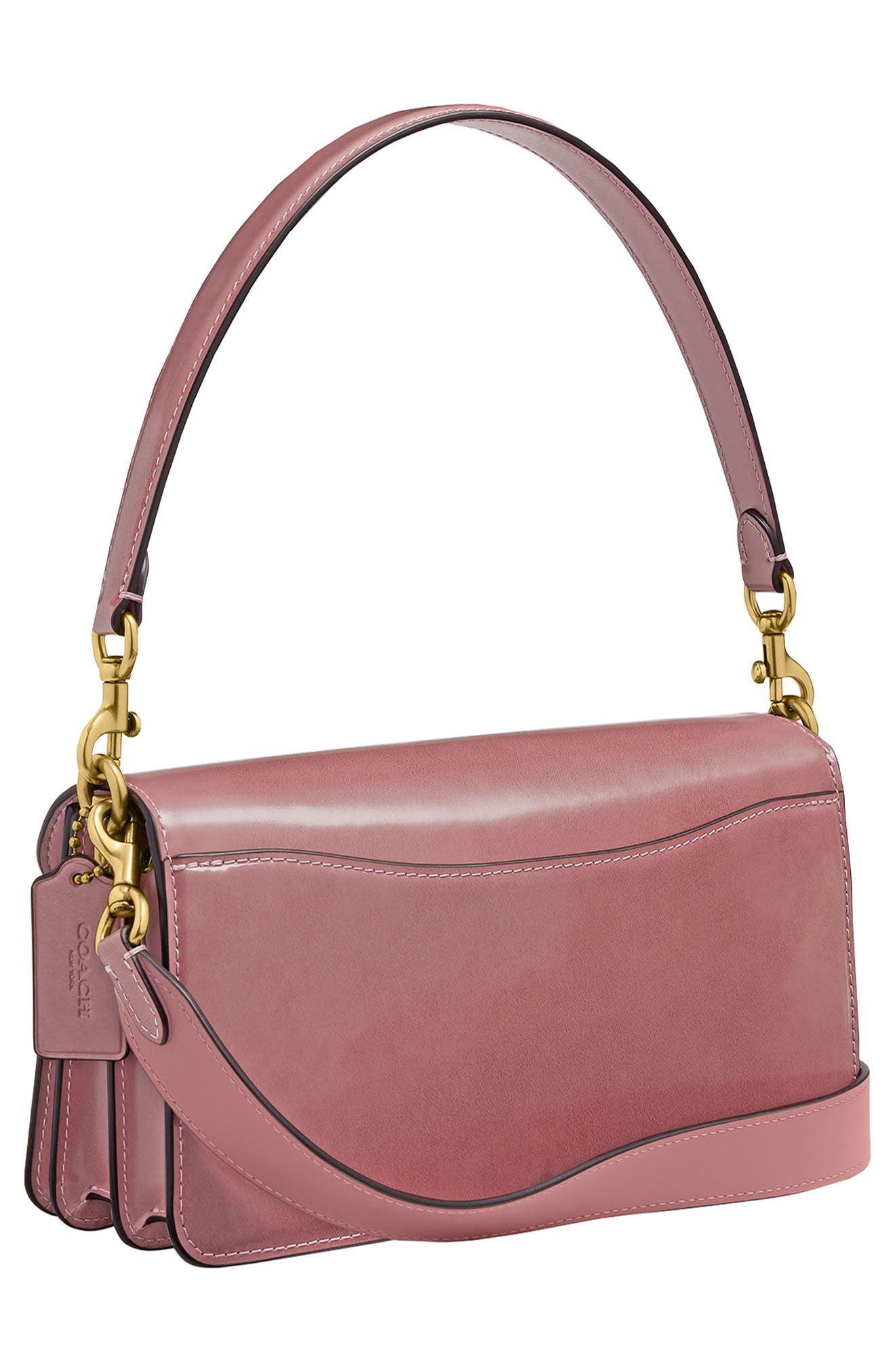 COACH Tabby Spazzolato Leather Shoulder Bag, Alternate, color, Peony