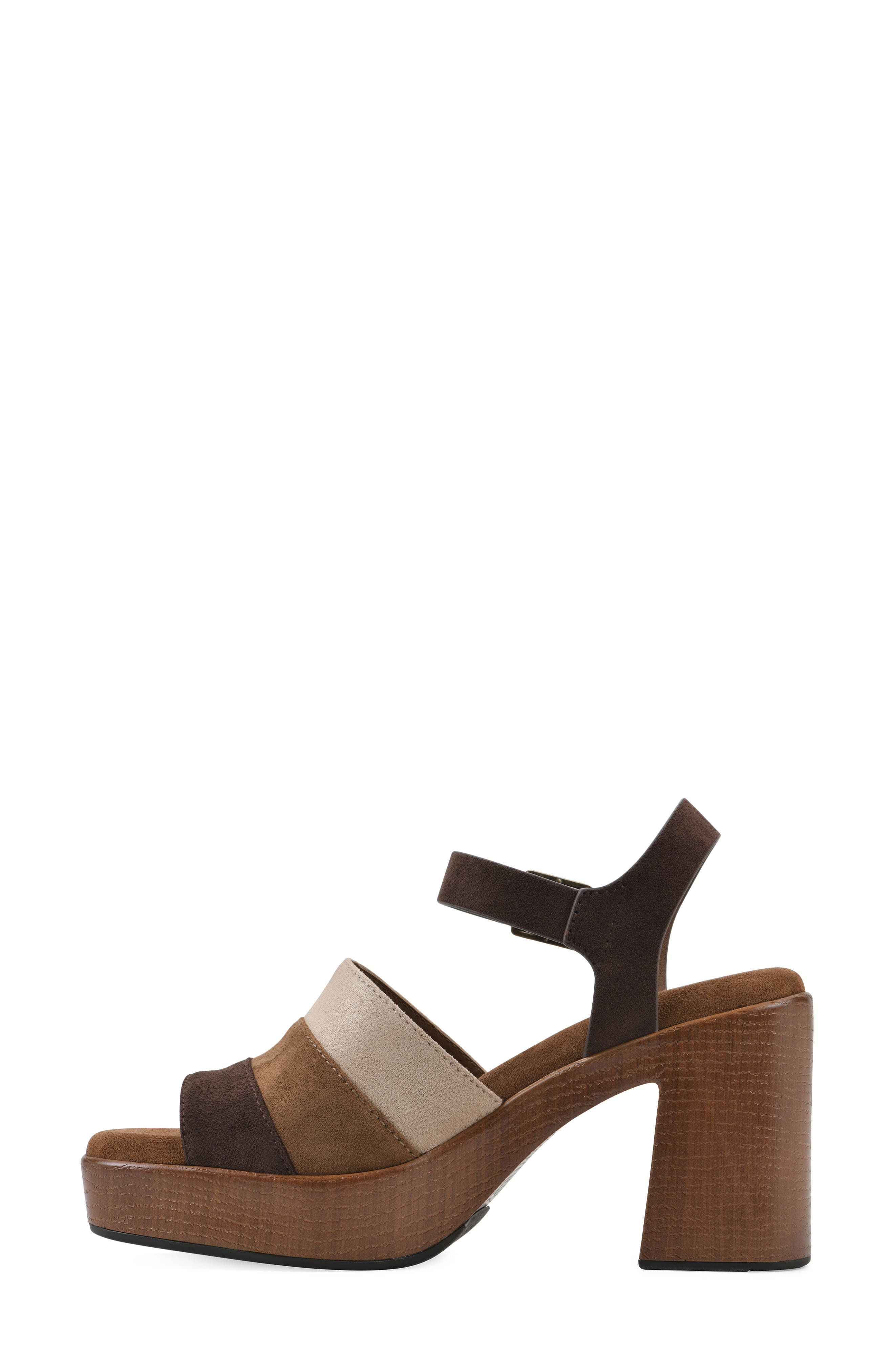 Barrette Platform Sandal, Alternate, color, BROWN/ MULTI/ FABRIC