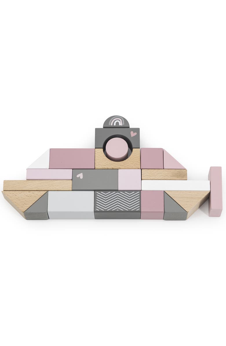 Label Label 50 Piece Wooden Blocks Stacking Toy Set, Alternate, color, Multicolored