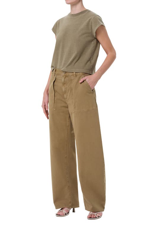 Agolde Bryce Cap Sleeve T-shirt In Green