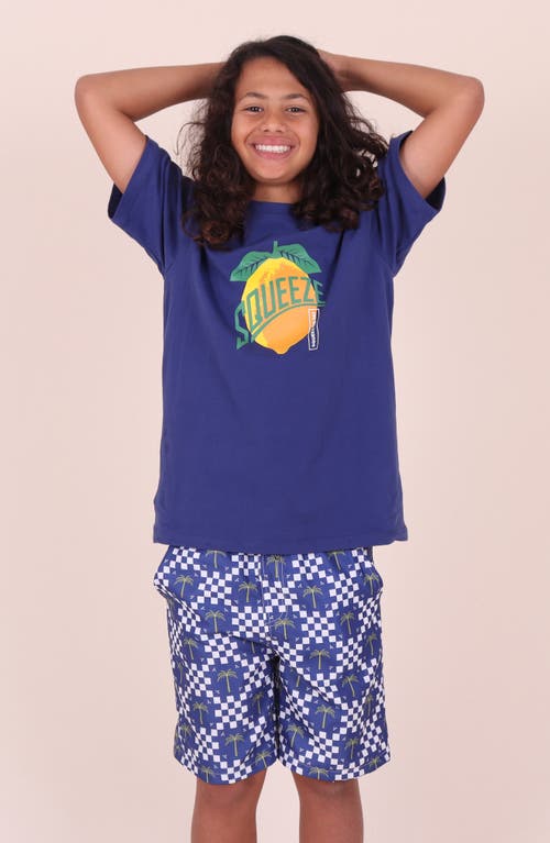 Tiny Tribe Kids' Print Swim Trunks In Blue