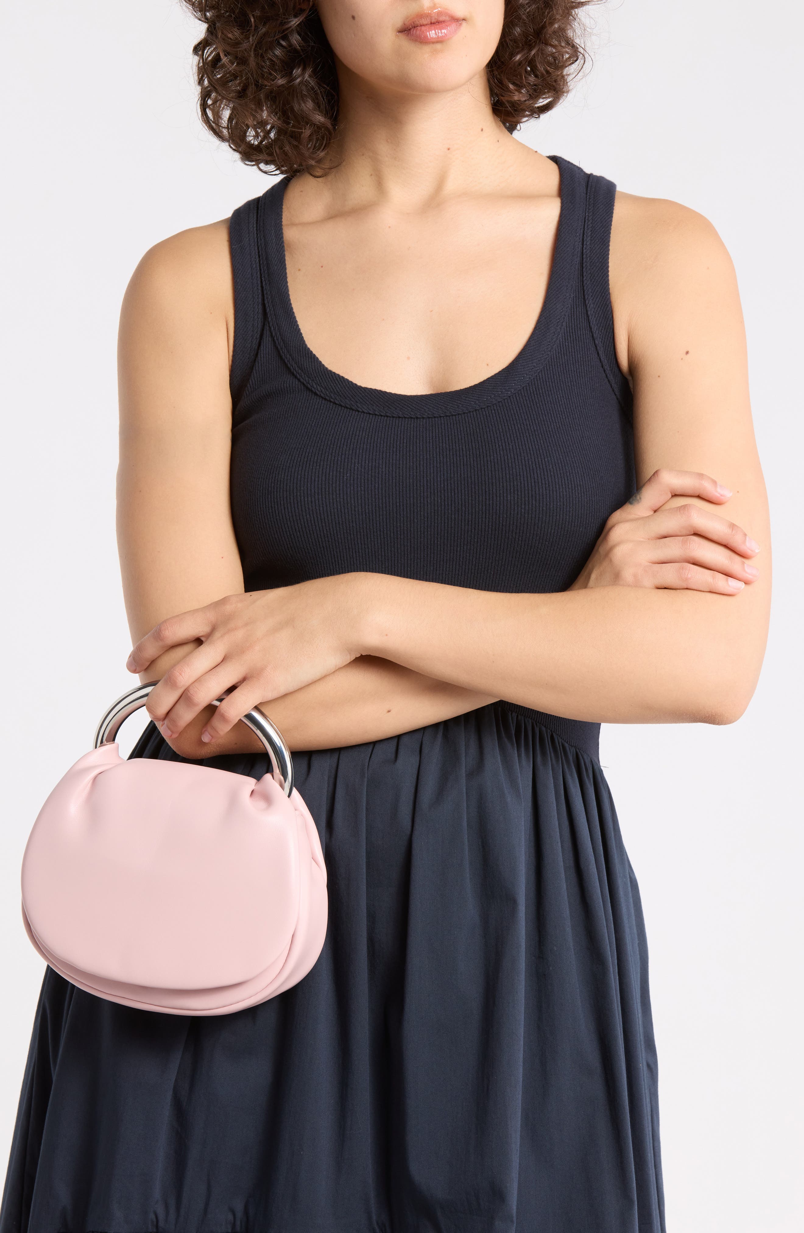 Statement Hardware Clutch, Alternate, color, ROSE