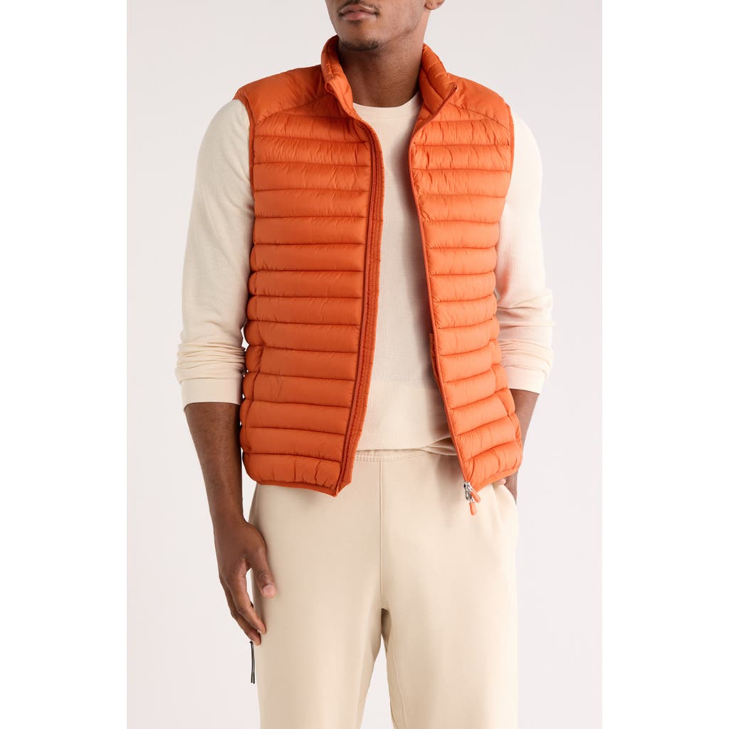 Save The Duck Remo Water Resistant Packable Puffer Vest In Orange