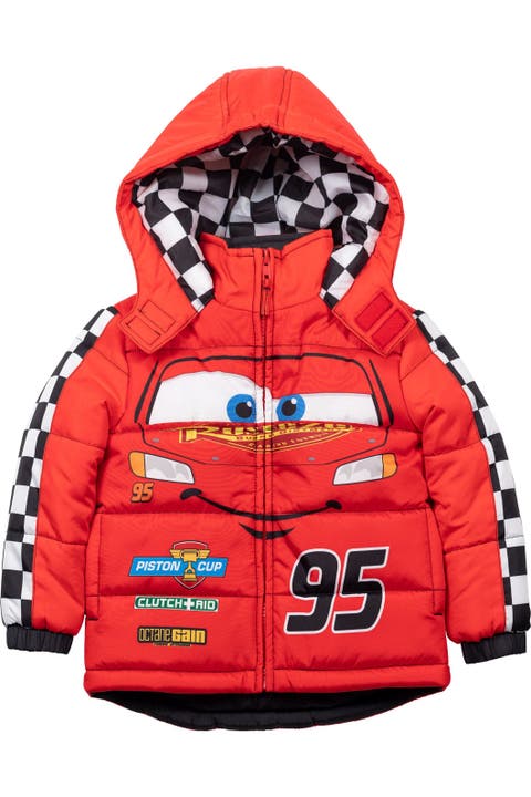 Cars Lightning McQueen Hooded Zip-Up Puffer Coat