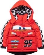 Disney Cars Lightning McQueen Hooded Zip-Up Puffer Coat