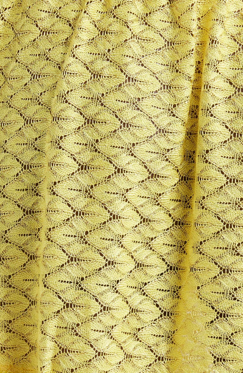 Ramy Brook Lauryn Strapless Fringe Hem Minidress, Alternate, color, Lemon Drop Zig Zag