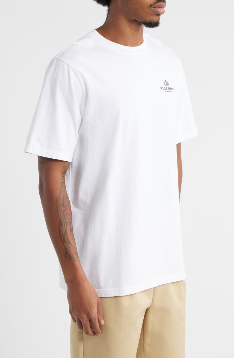 Malbon Golf Bermuda Monarch Cotton Graphic T-Shirt, Alternate, color, White